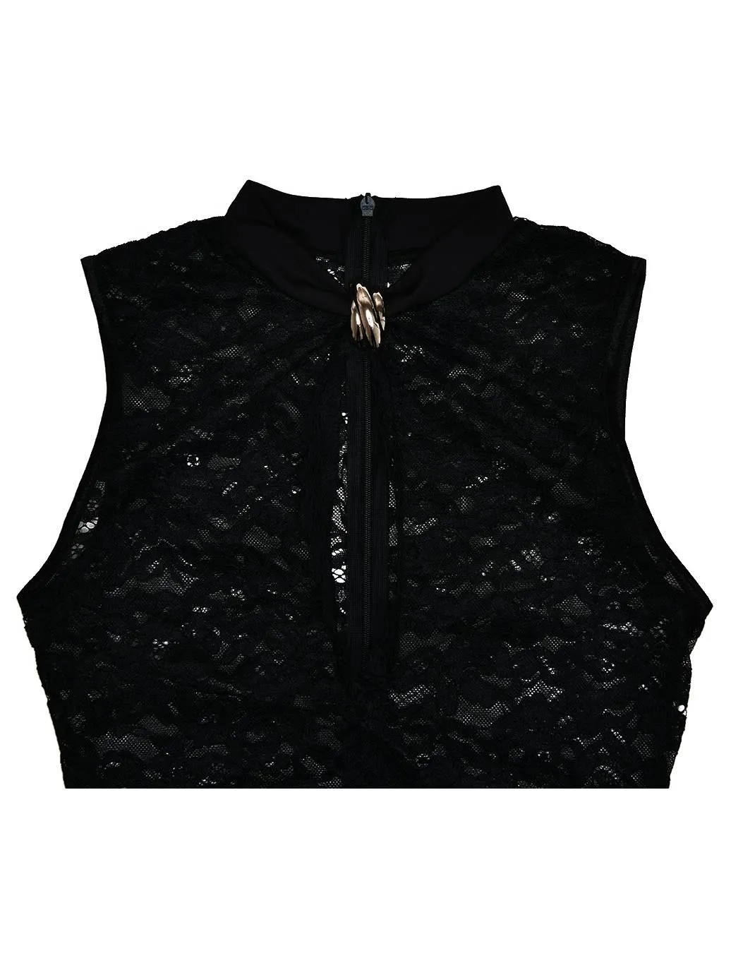 Lace Hollow High Slit Maxi Dress