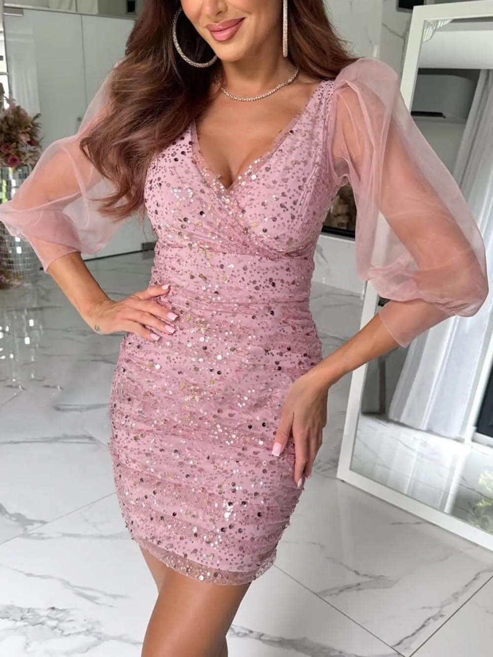 Exquisite And Sexy Sequin Casual Party Dress