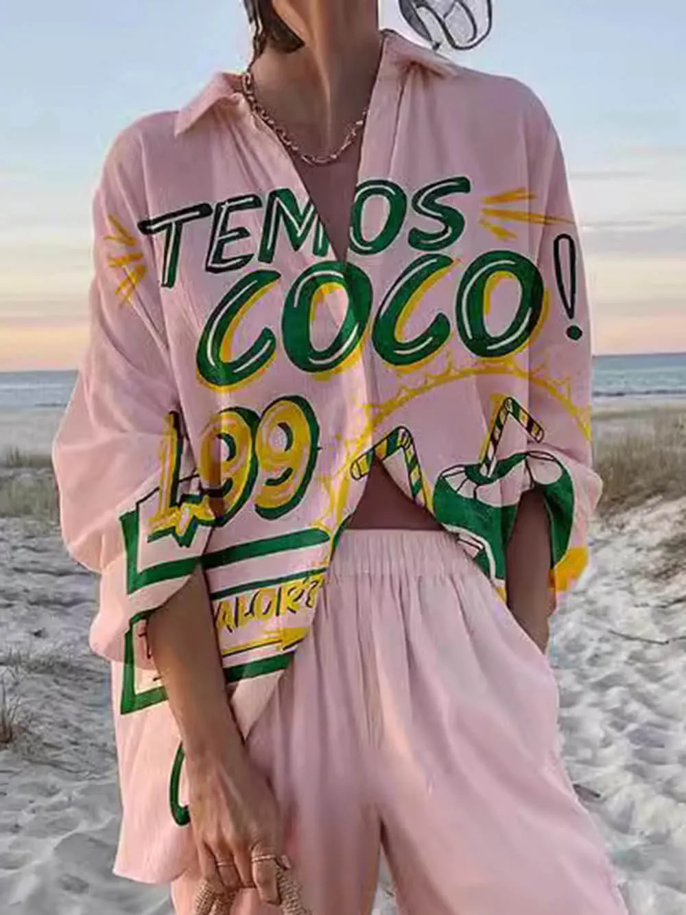 Unique Vacation Loose Printed Oversized Shirt