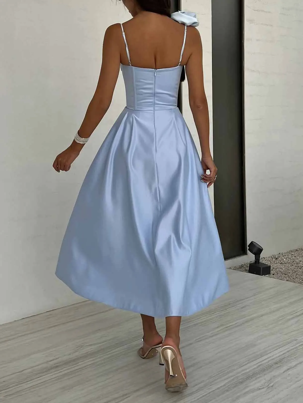 Elegant Slip Floral Midi Dress