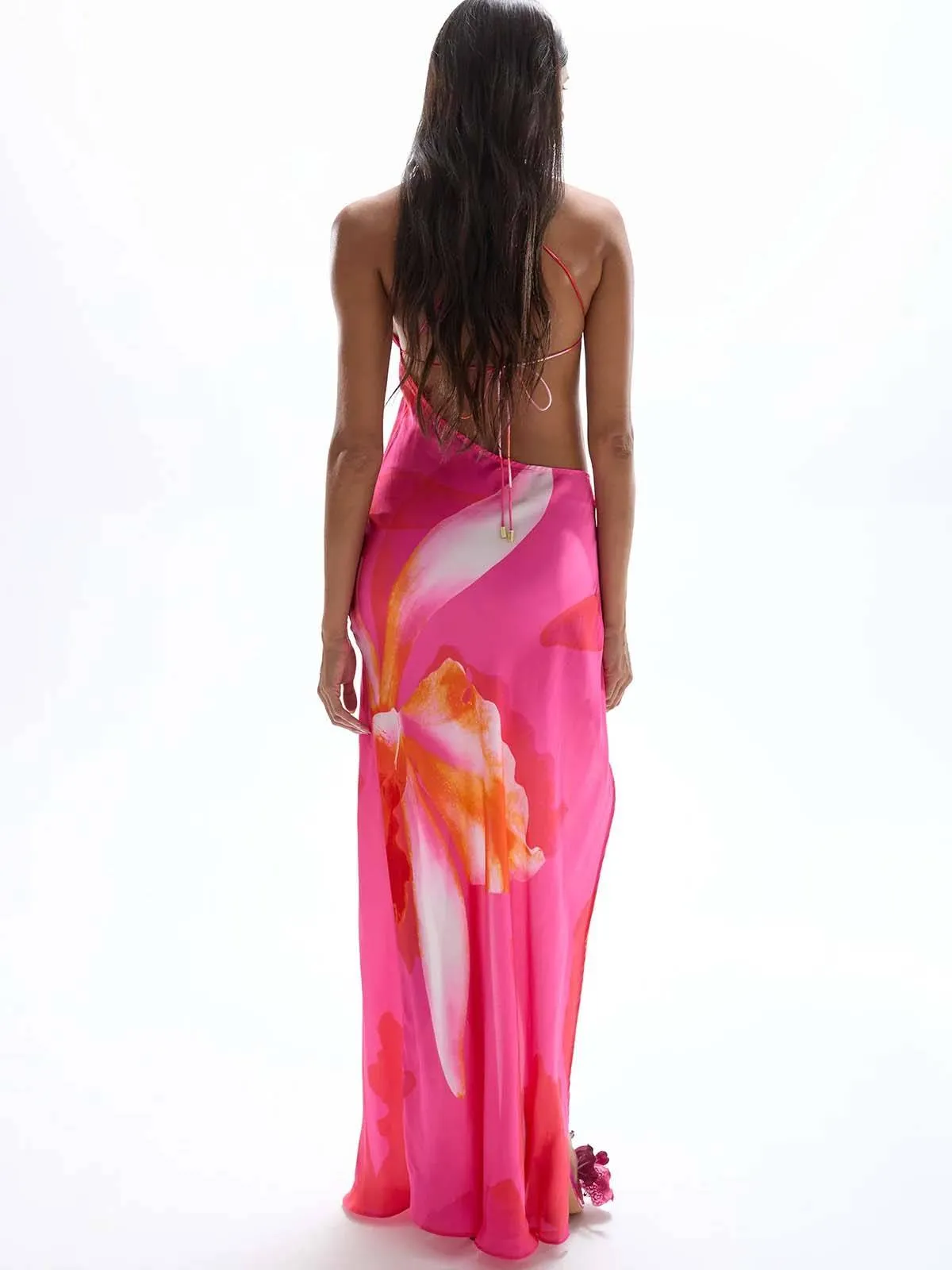 Printed Suspender Maxi Dress