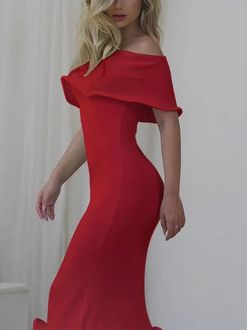 Slim Fit Off-shoulder Dress