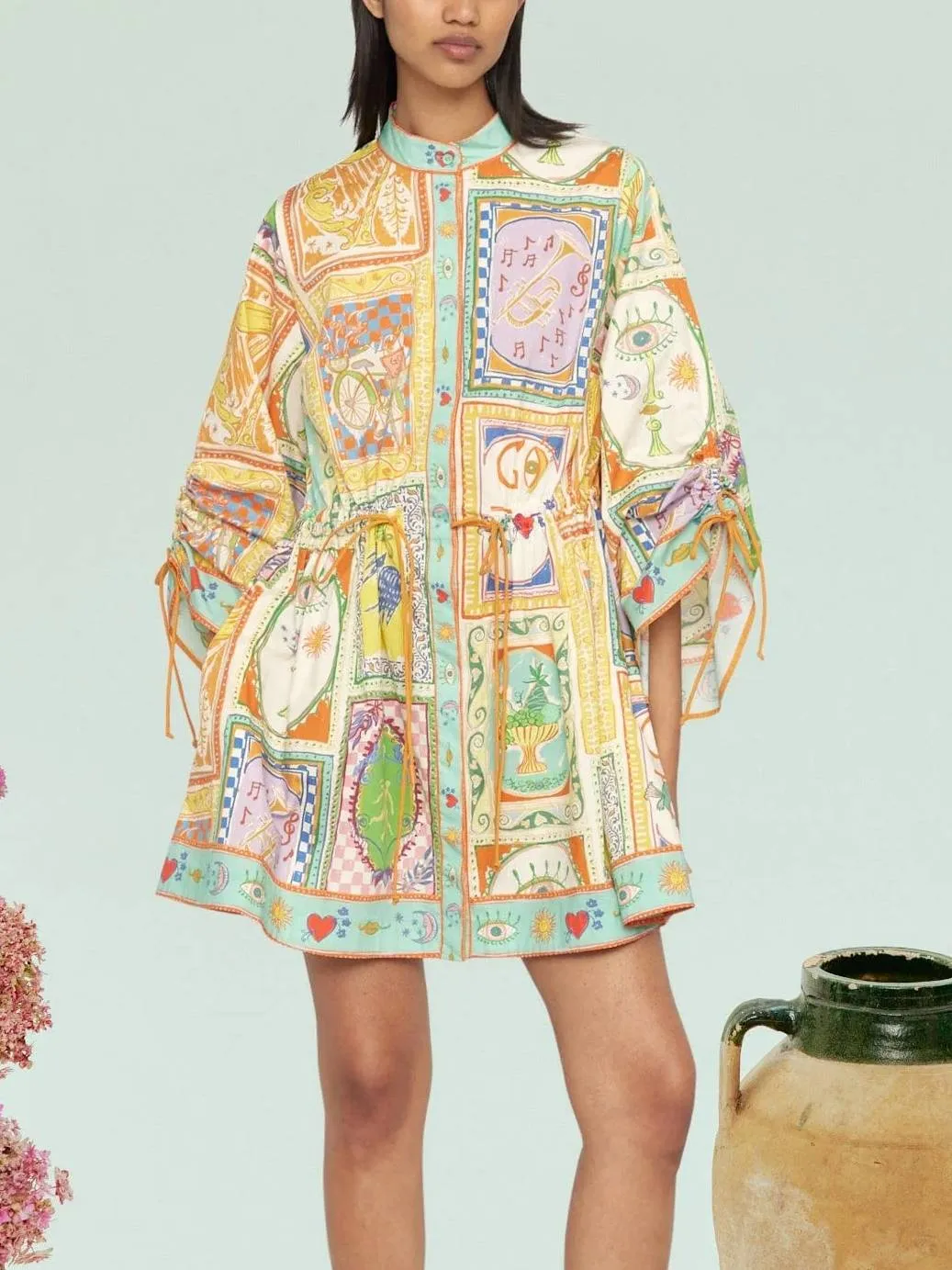 Unique Printed Mini Dress