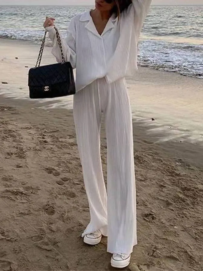 Textured Loose Casual Suit