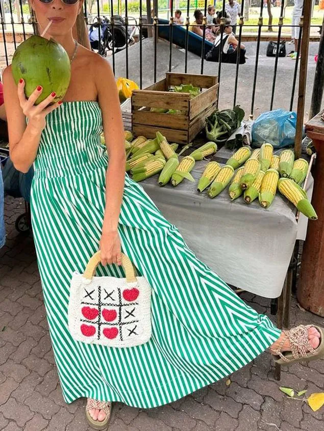 Strapless Holiday Maxi Dress