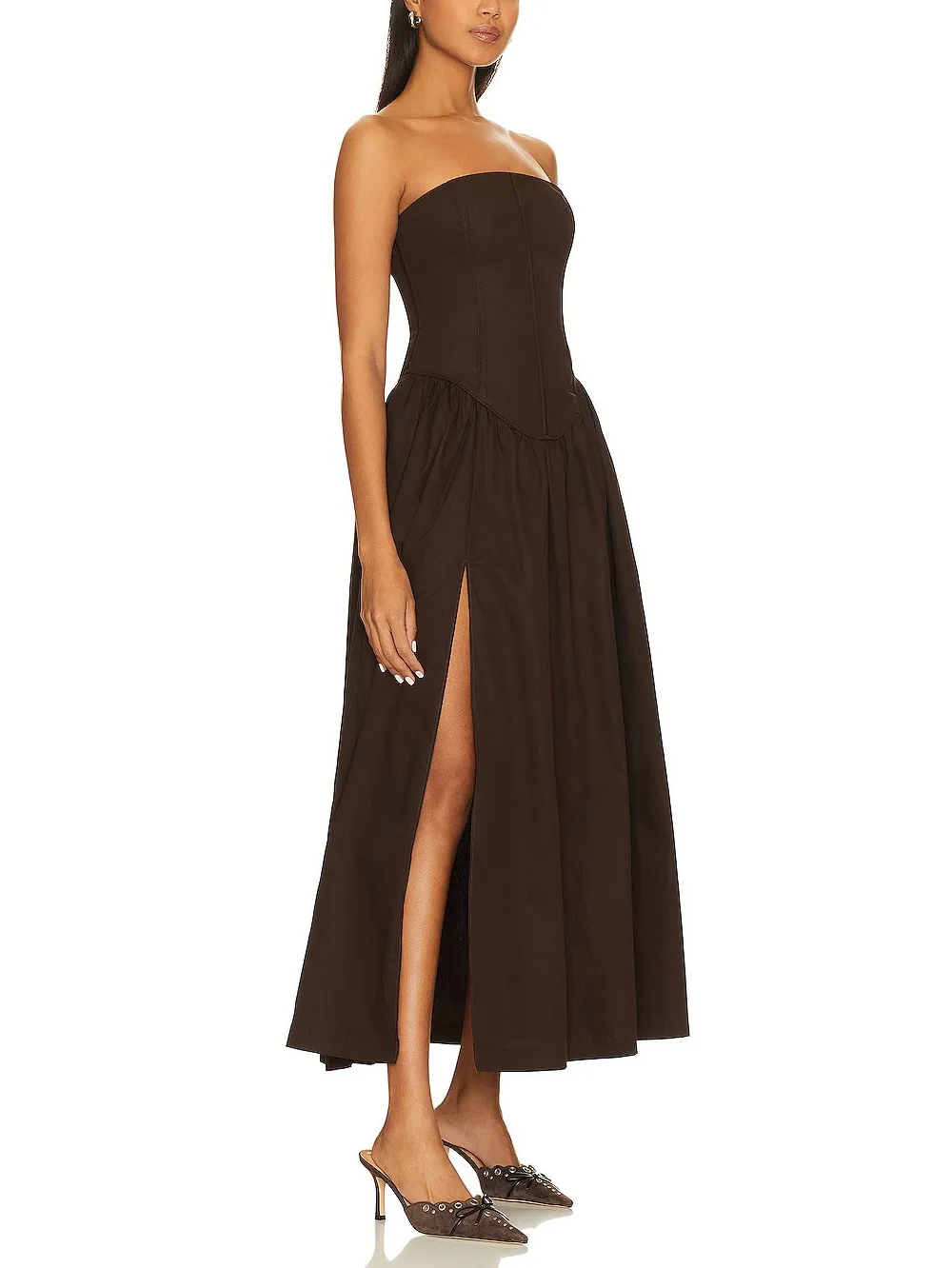 Elegant Sexy Off-the-shoulder Slit Midi Dress