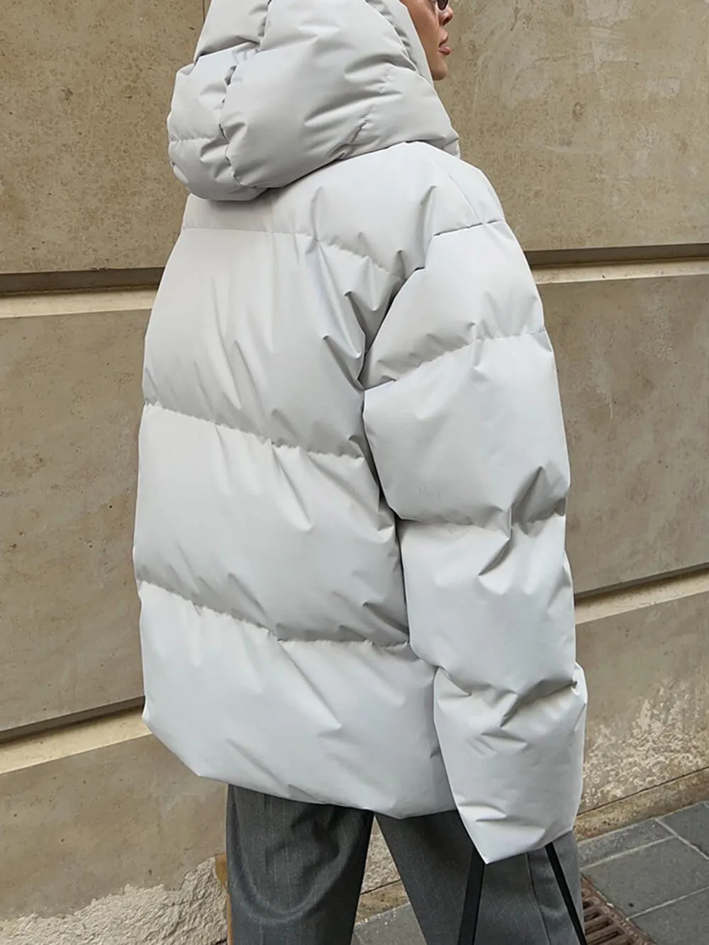 Classic Loose OverSize Style Spun Padded Coat