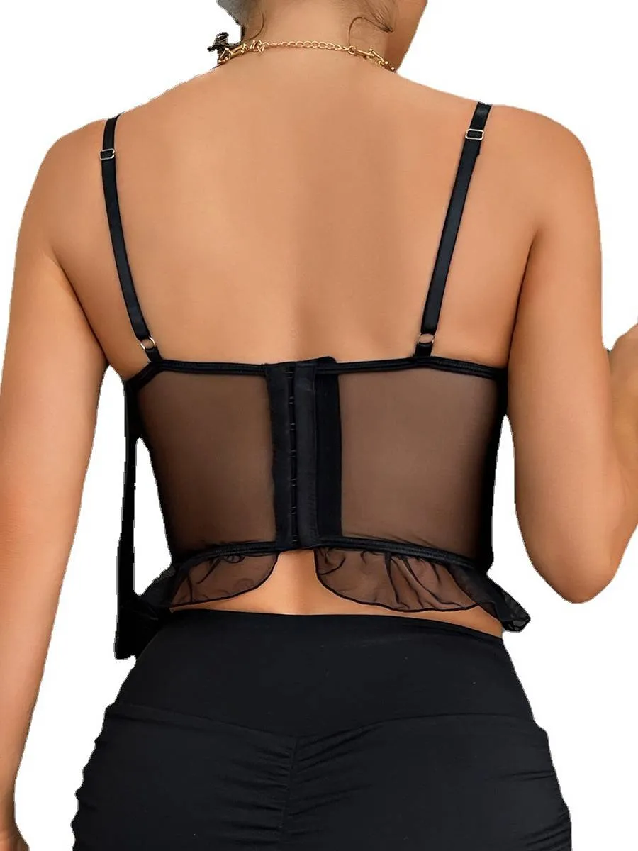 Flower Embroidery Mesh Fishbone Sling