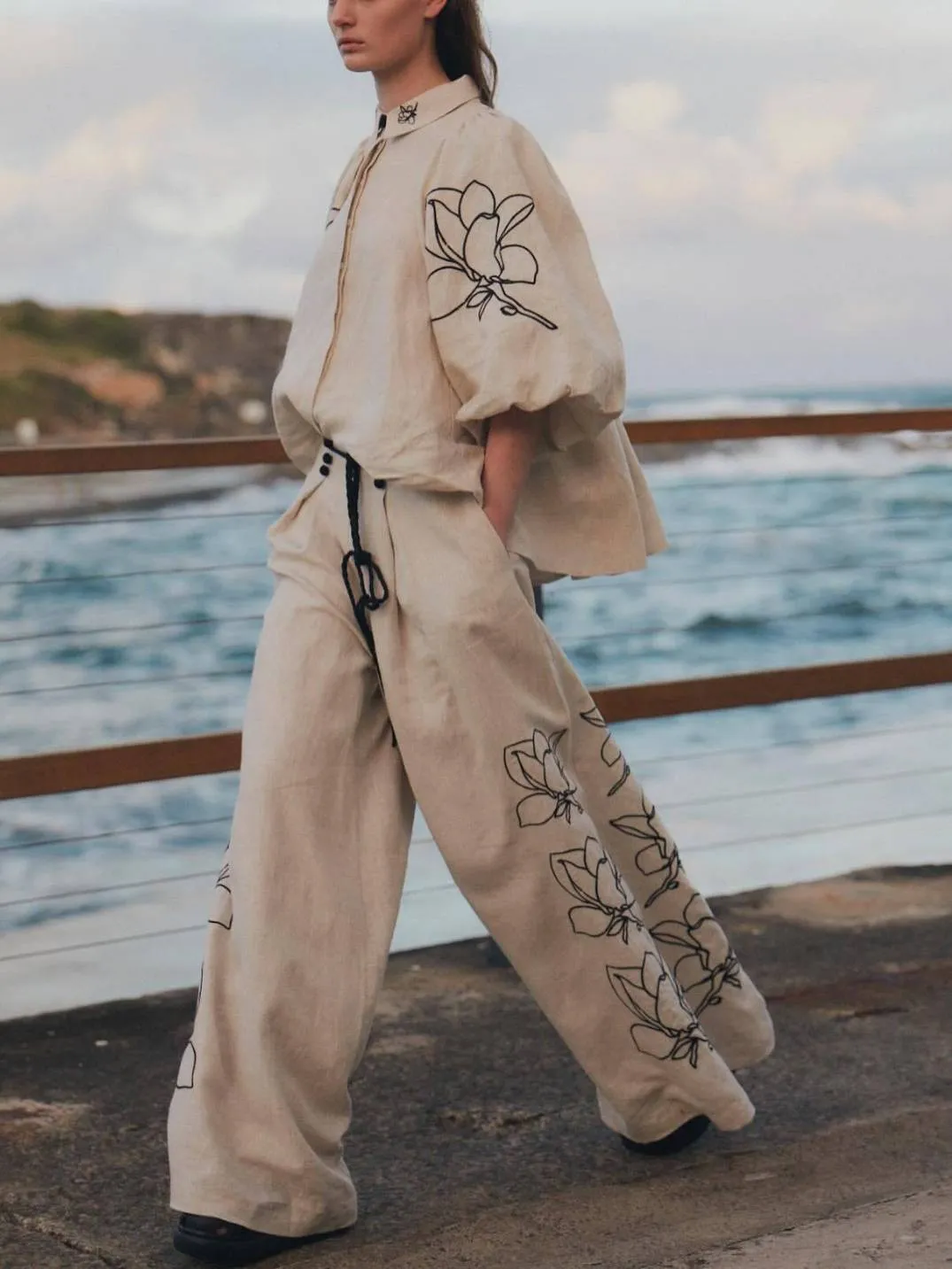 Vintage Pastoral Print Shirt