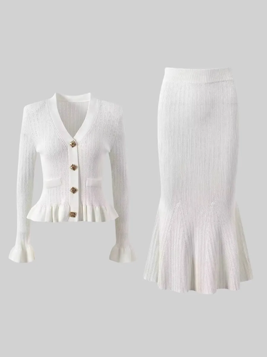 Exquisite Hollow Knitted Long-sleeved Cardigan