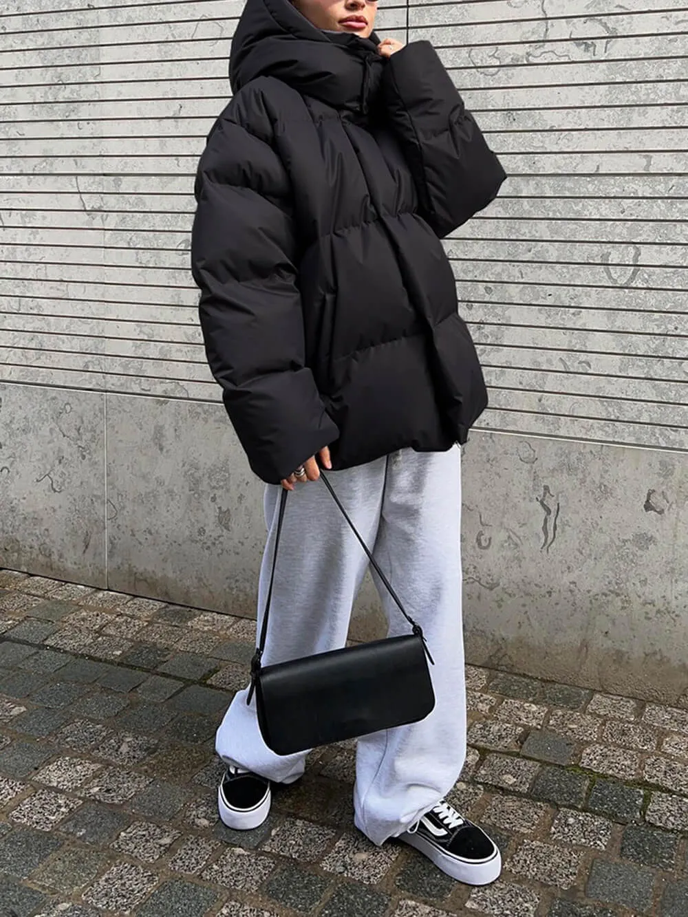 Classic Loose OverSize Style Spun Padded Coat