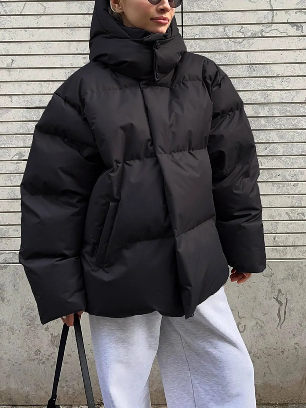 Classic Loose OverSize Style Spun Padded Coat