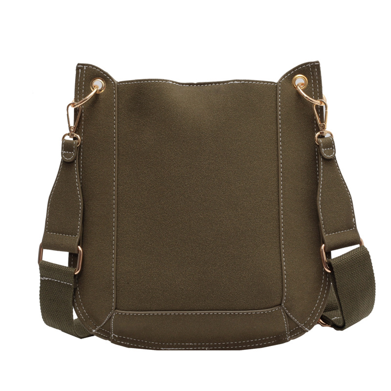 Frosted Shoulder Bag Retro Simple Stitching Messenger Bag