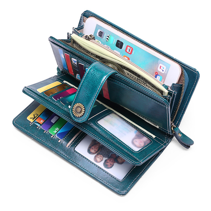 Leather Wallet Ladies Long Large Capacity