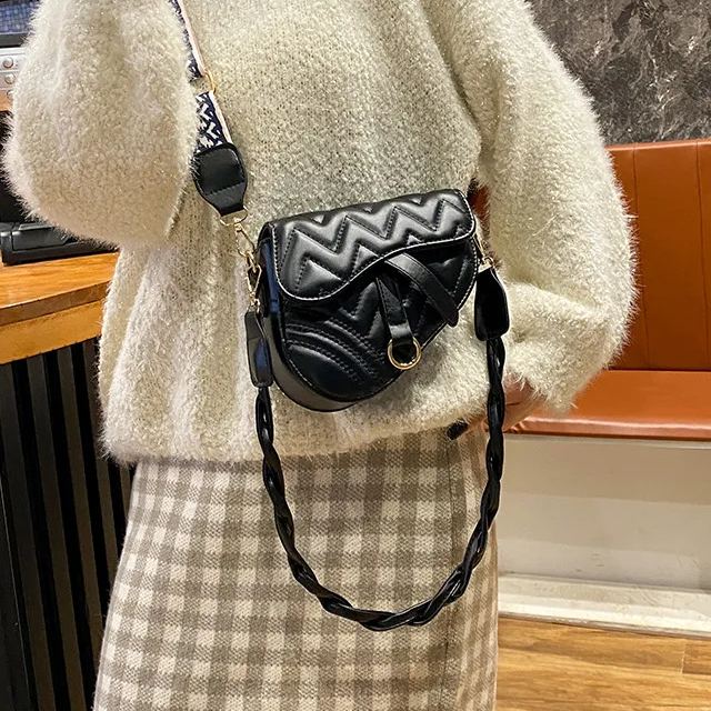 Women Leather Saddle Shoulder Bag Crossbody Bag Satchel Bags