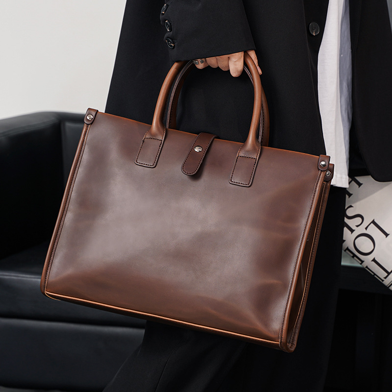 Men's Casual Retro Business Trip Shoulder Cross Briefcase