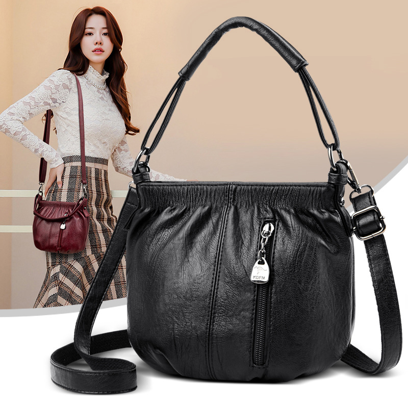 Simple Bucket Bag Casual Purse Bag Shoulder Slung Bag