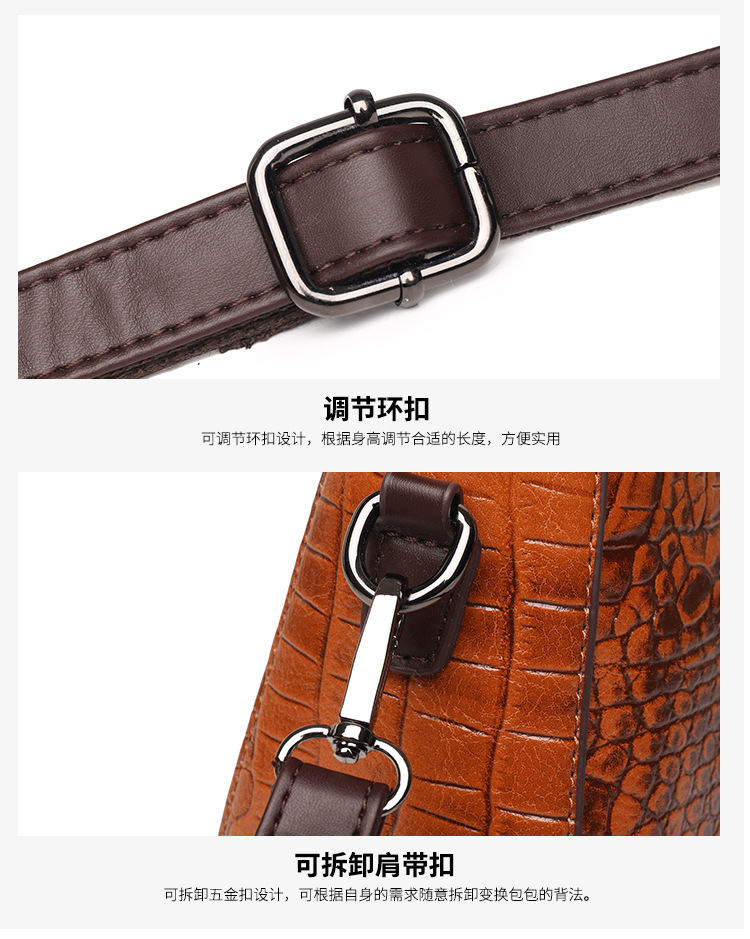 New Fashion Joker Banquet Retro Crocodile Single Shoulder Crossbody Bag