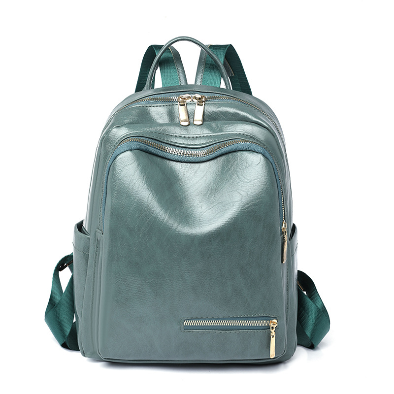 Women's Double Shoulder Simple Leather Bag