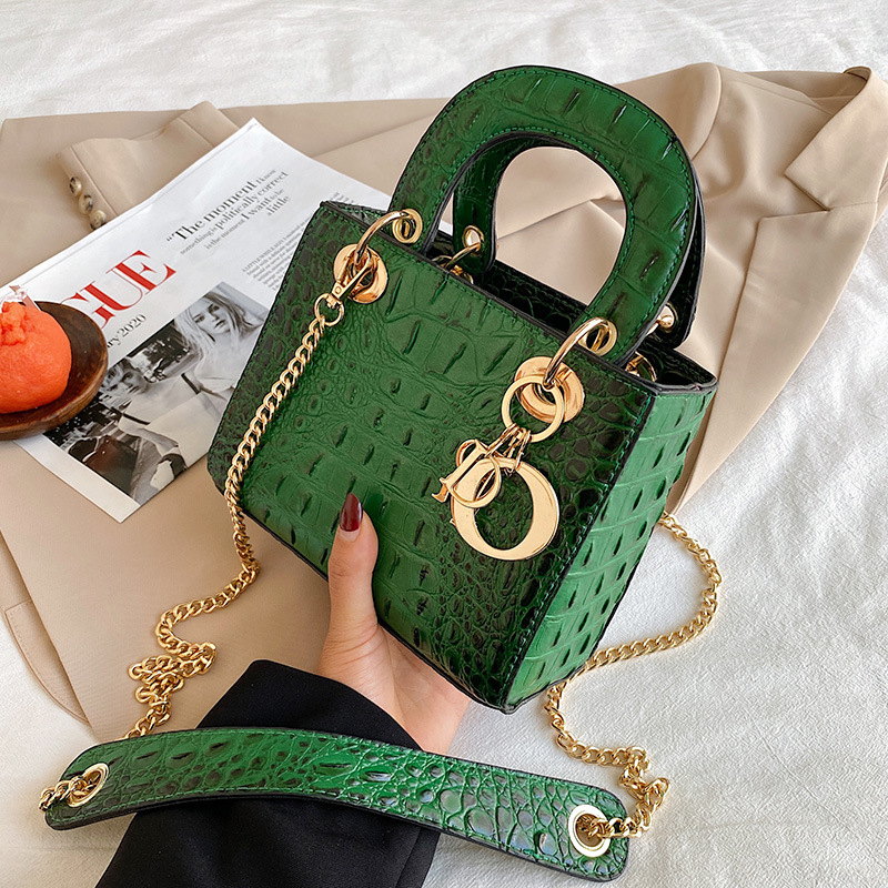 Retro Crocodile Crossbody Bag