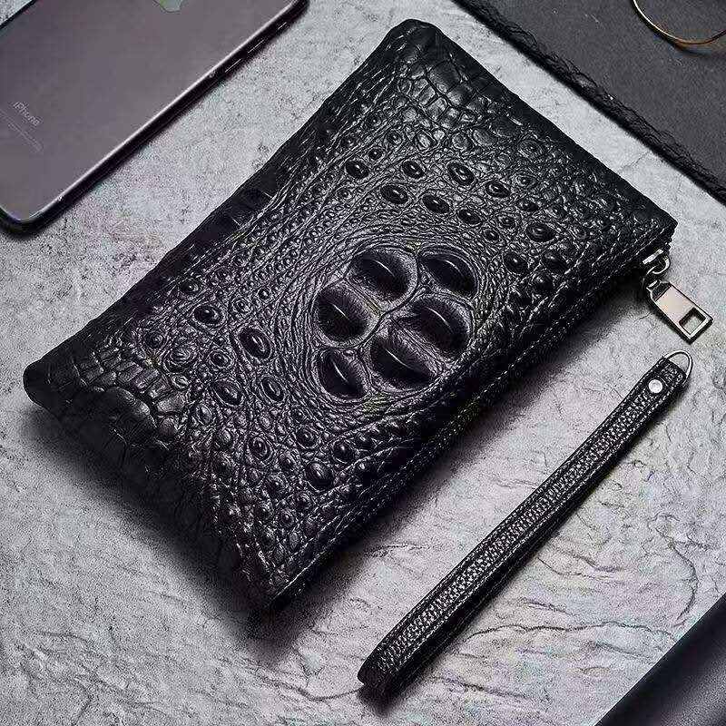 Thin Top Leather Men's Crocodile Leather Wallet Bag