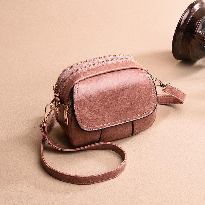 Women's versatile one-shoulder messenger soft leather handbags