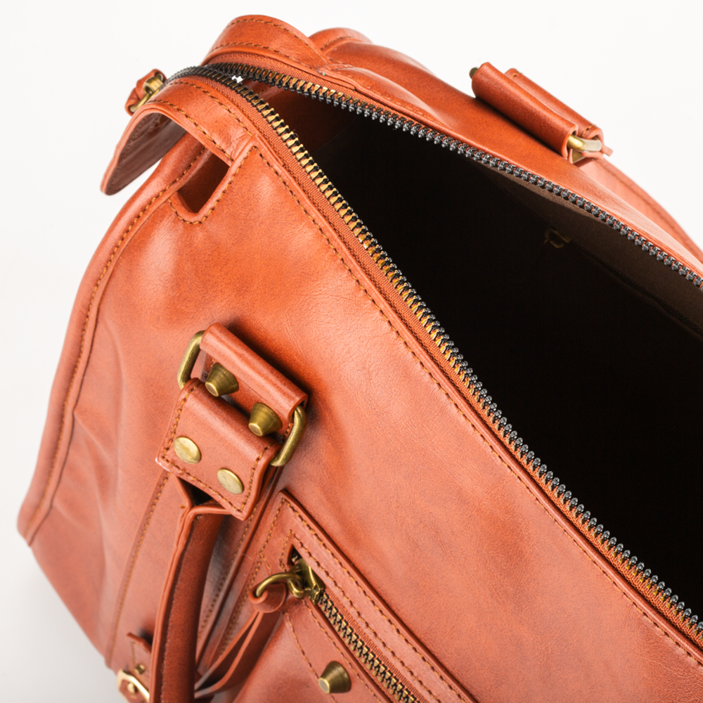 Cognac Italian Leather Bag  Italy Soft Leather Crossbdody Bag