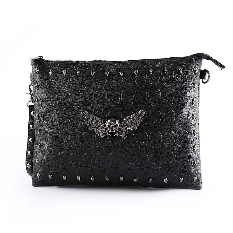 Korean Style Trendy Male Rivet Ghost Clutch Bag