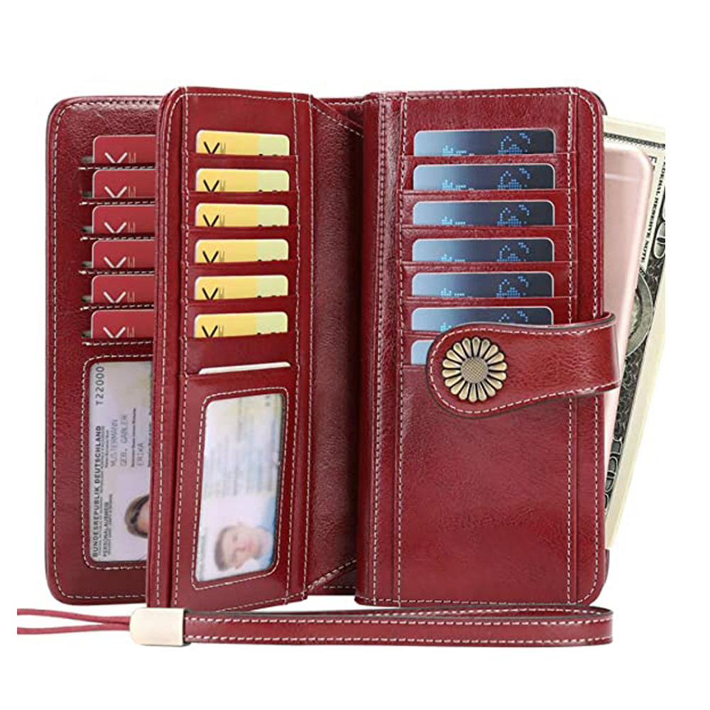 Long Zip Leather Ladies Wallet