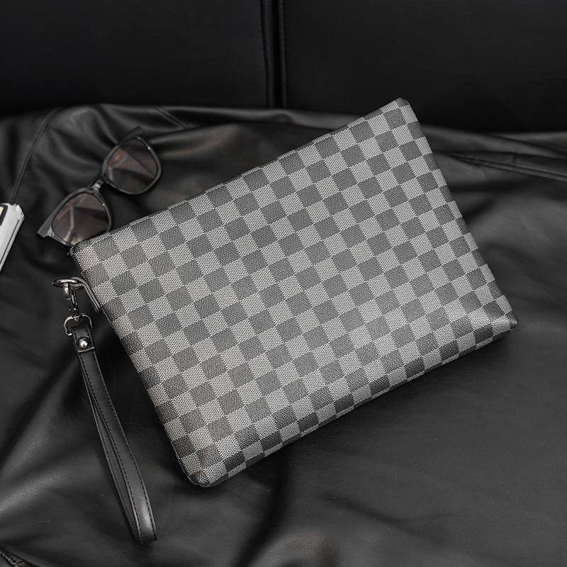 Horizontal Large-capacity Casual Plaid Pattern Ipad Bag