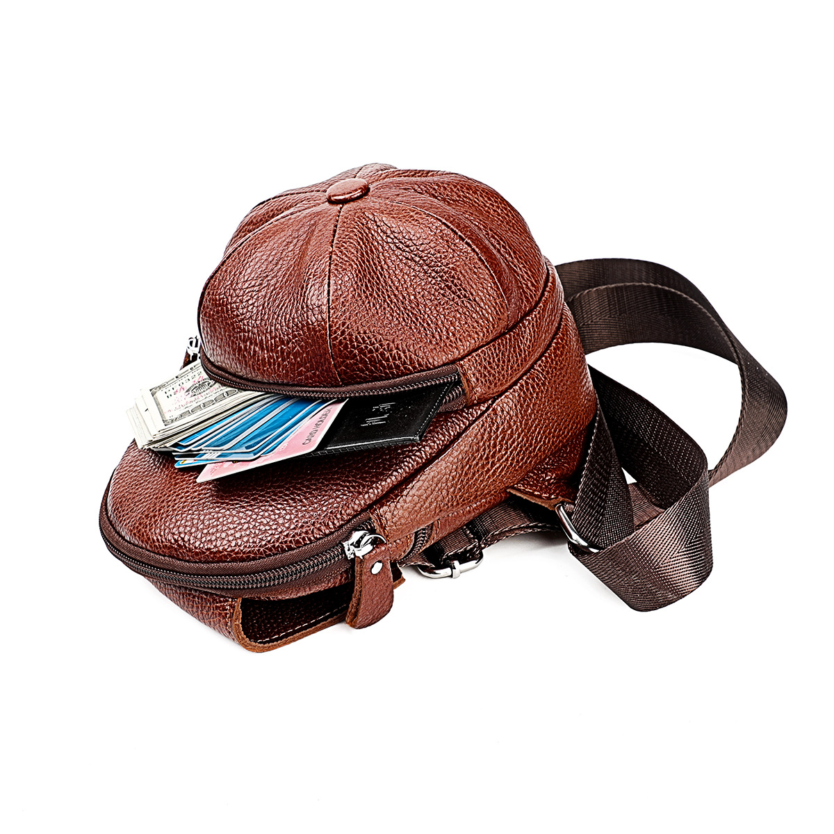 Cowhide One-Shoulder Crossbody Bag