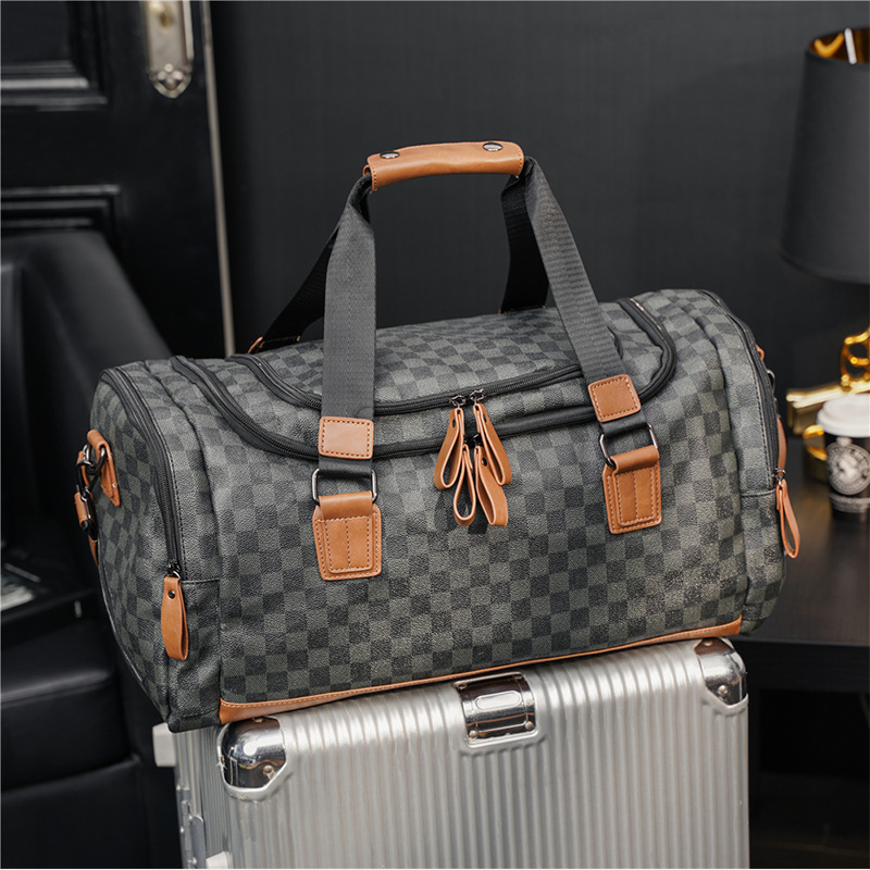 New Korean Fashion Casual Plaid Travel Fitness Bag