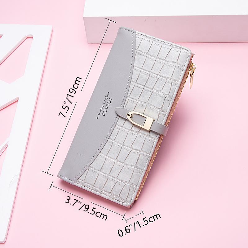 Fashion Wallet Long Girls New Stone Zipper Carry Wallet Card Bag
