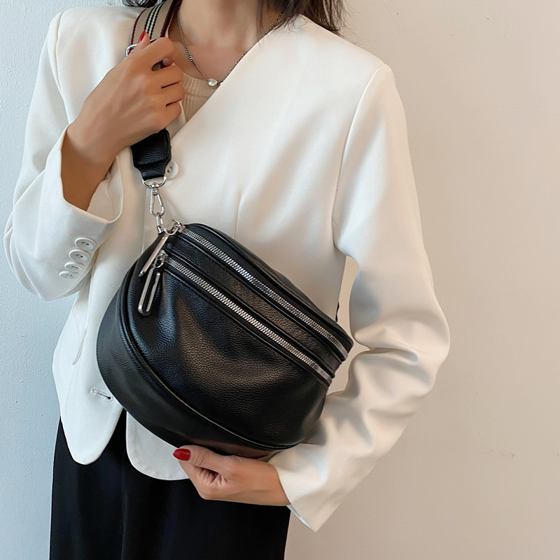 Saddle Bag Joker Fashion Simple Soft Leather Shoulder Messenger Bag Chest Bag