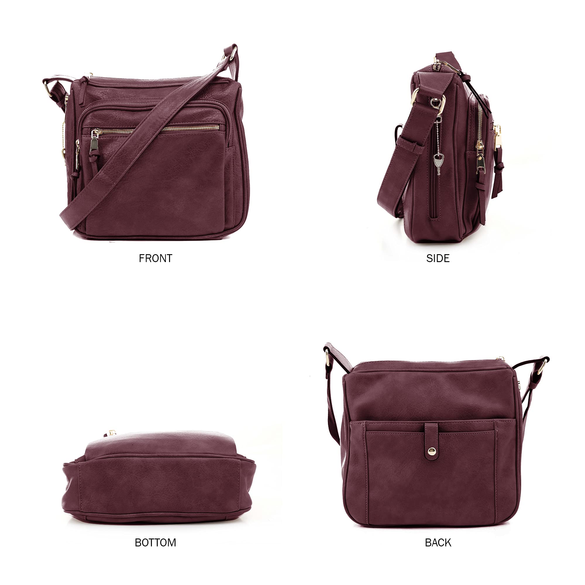 Concealed Crossbody RFID Blocking Lock Firearm Removable Holster-Wine