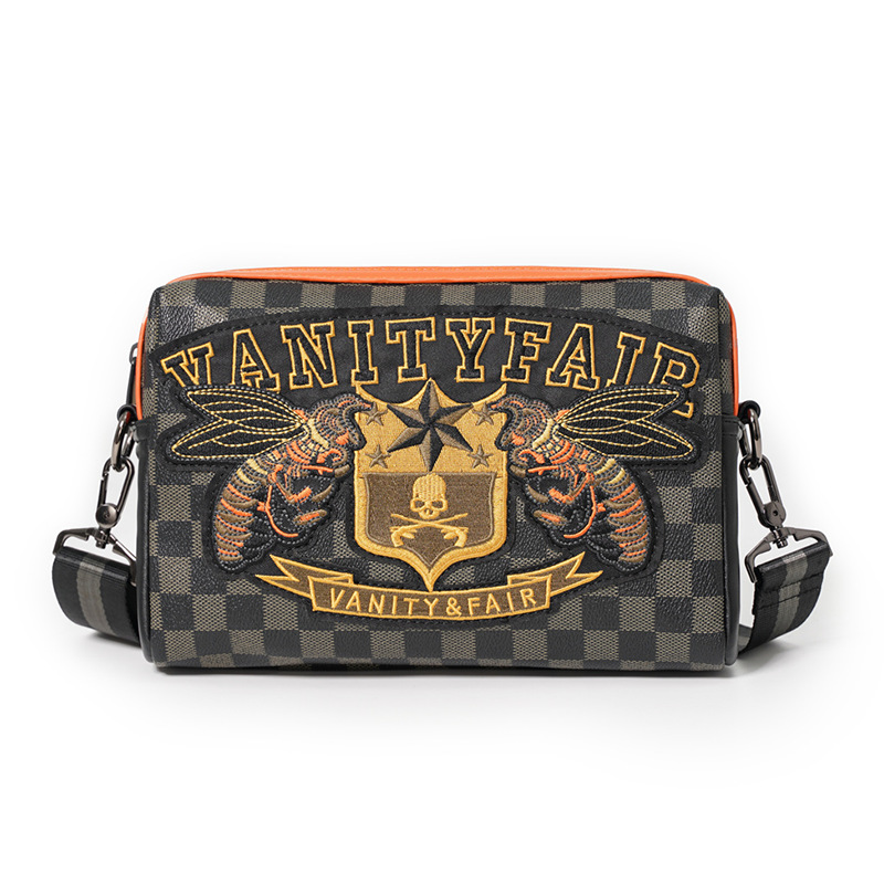 2023 New Men's Fashion Casual Embroidery Shoulder Slung Small Square Bag