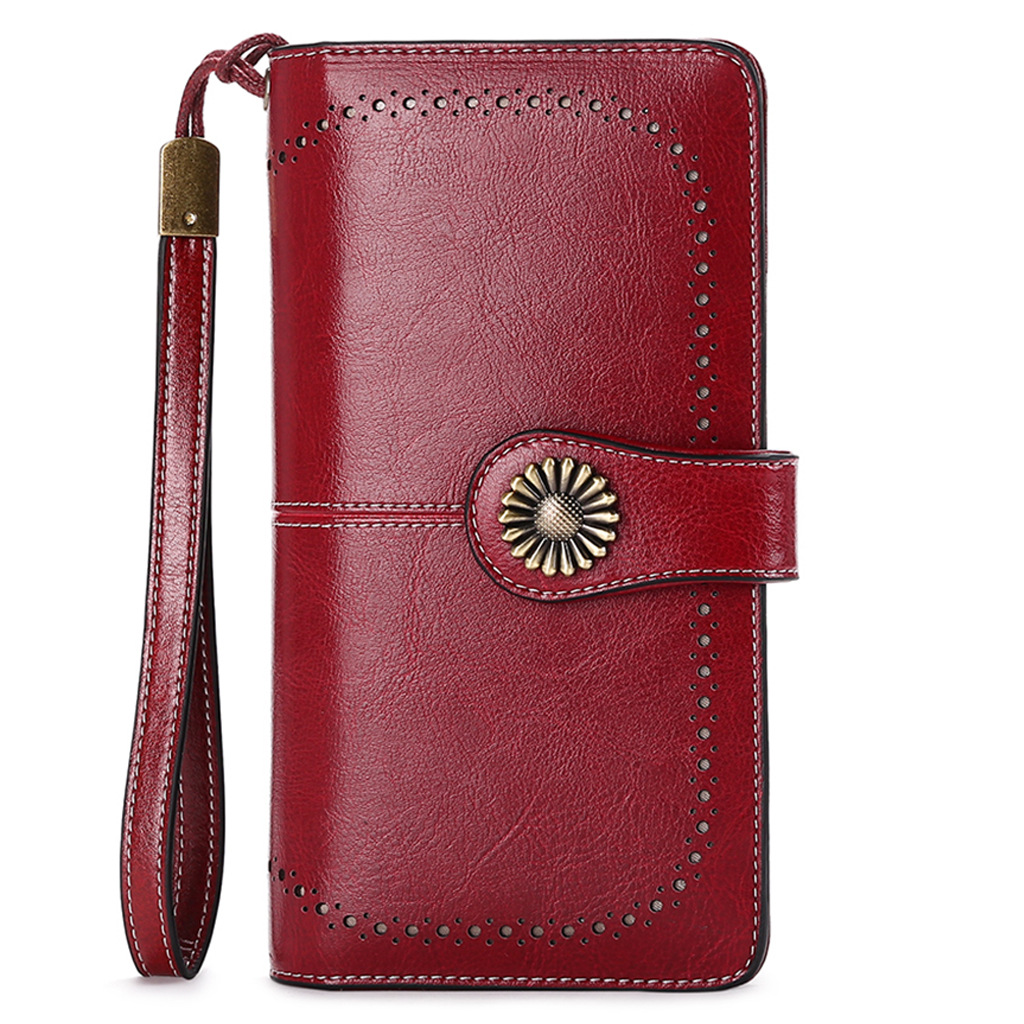 Long Zip Leather Ladies Wallet