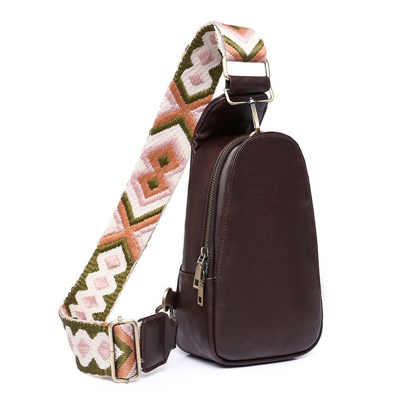 Women PU Leather Sling Bag Small Crossbody Sling Backpack