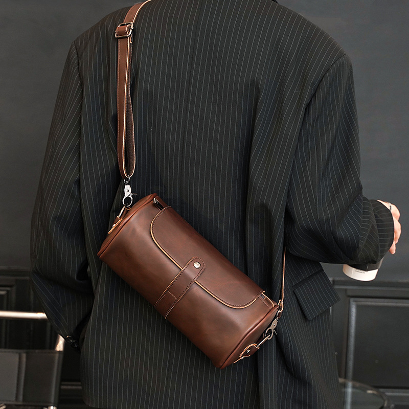 Men's Tide Brand Street Leisure Slung Cycling Cylinder Bag