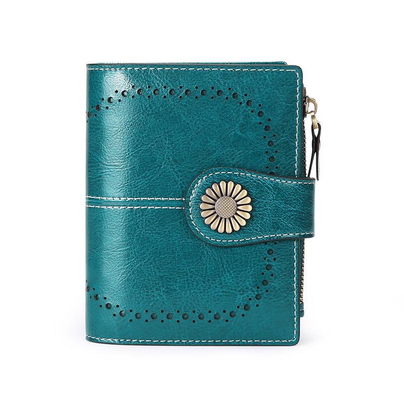 Women Wallet Genuine Leather Bifold Purse