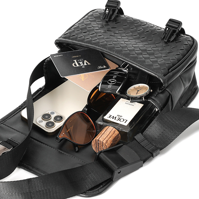 Men's Fashion Casual Woven Shoulder Slung Small Square Bag