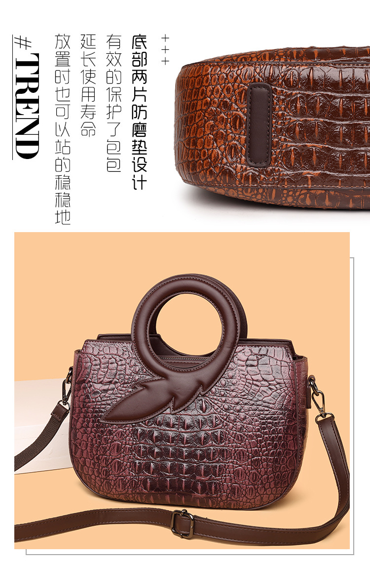 New Fashion Joker Banquet Retro Crocodile Single Shoulder Crossbody Bag