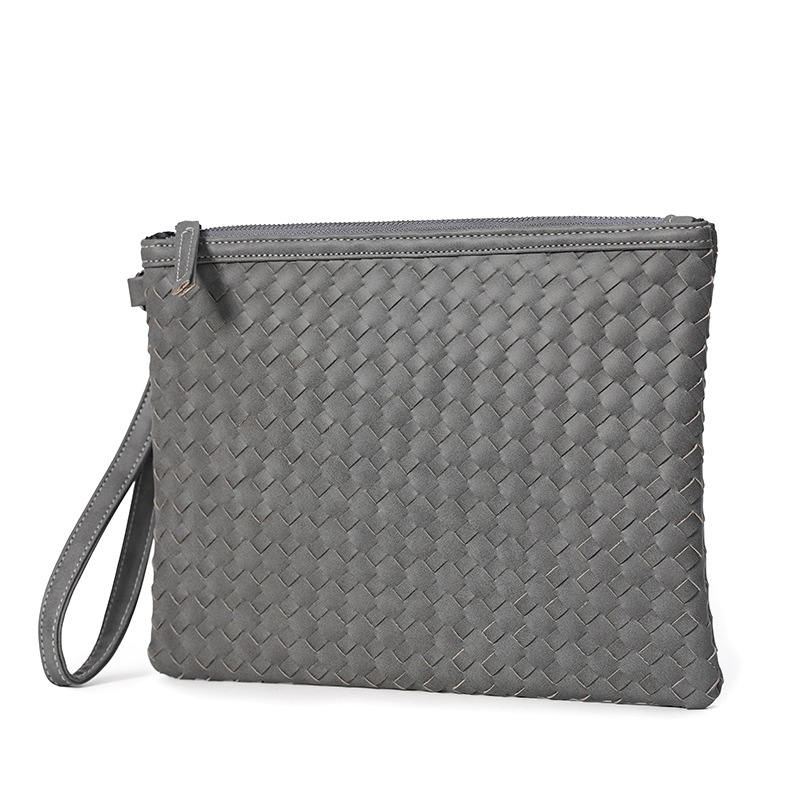 Men's Light Business Horizontal Hand-woven Hand-held File Bag