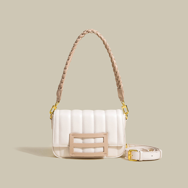 Contrast Woven Broadband Single Shoulder Crossbody Bag