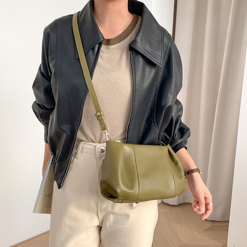 Pleated Shoulder Crossbody Bag