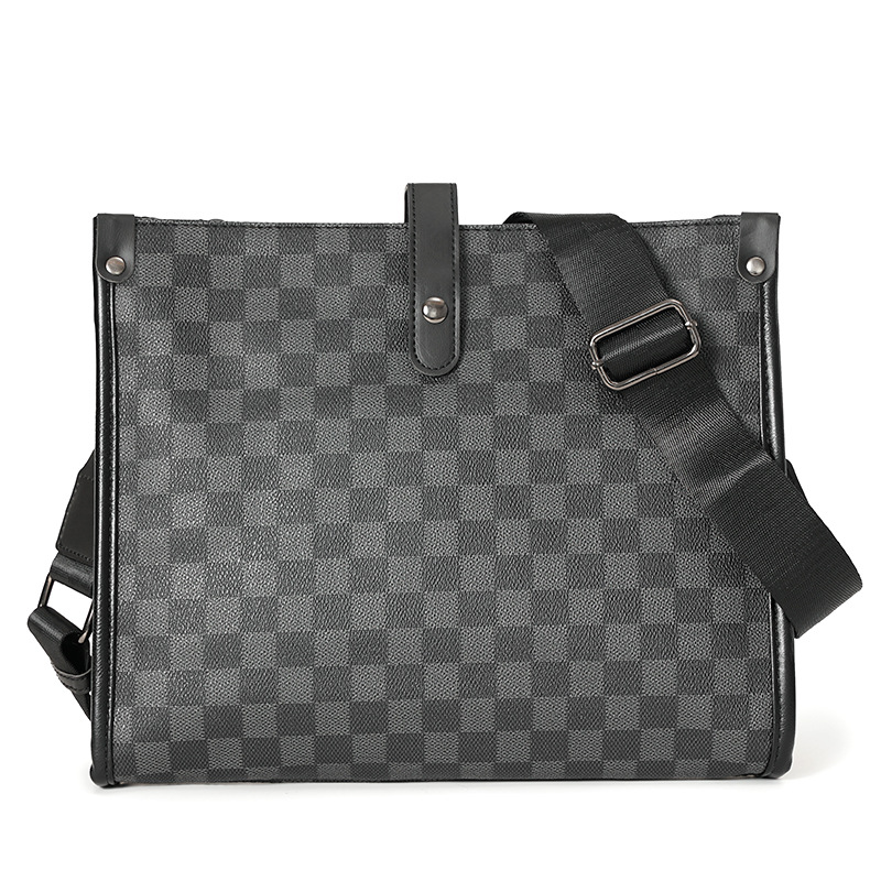 2023 New Men's Check Commuter Shoulder Crossbody Bag