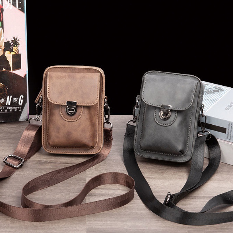 Men's Pocket Leather Small Bag Outdoor Leisure Mini Bag