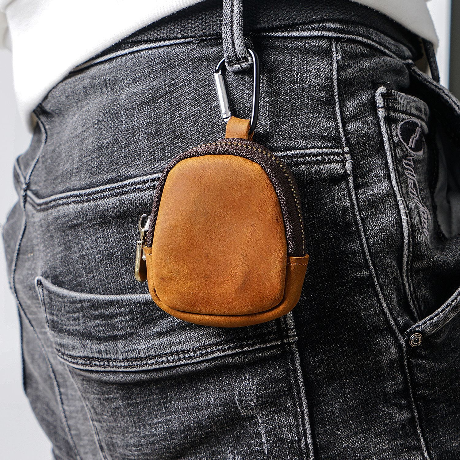 Original Youth Cowhide Coin Bluetooth Headset Key Case