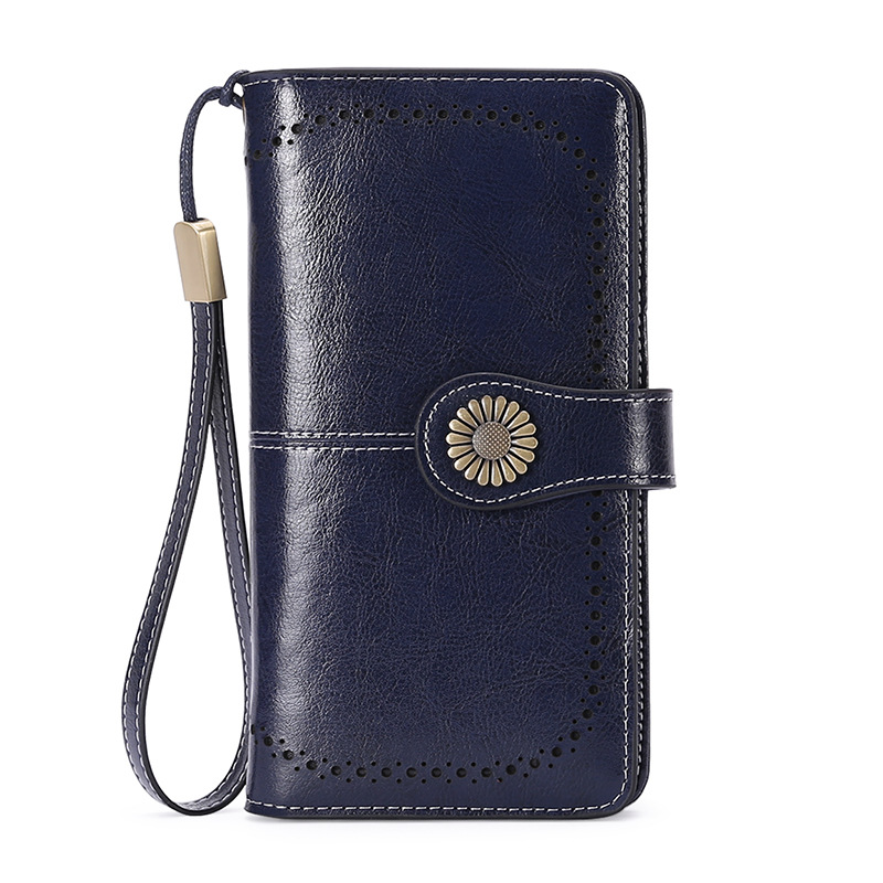 Long Zip Leather Ladies Wallet