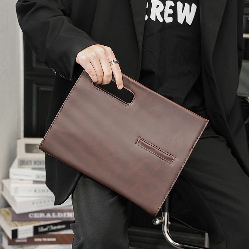 Men's Classic Business Casual Simple Hand-held Diagonal Bag